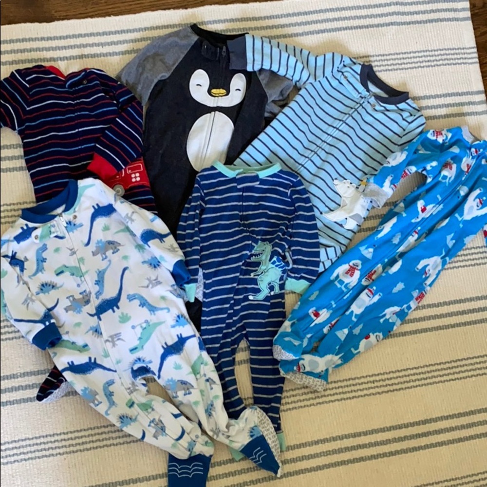 Fleece footed pajamas - pack of 6